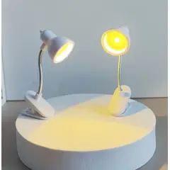 GENERICO - LAMPARA BLANCA INALAMBRICA MULTIUSO DE LECTURA LED LUZ CALIDA-CLIP FLEXIBLE GIRO 360°-INCLUYE PILAS
