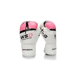 GENERICO - Guante de box profesional 12 onzas wsd blanco rosado fitness