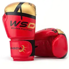 GENERICO - Guante de box profesional 12 onzas wsd blanco Rojo fitness