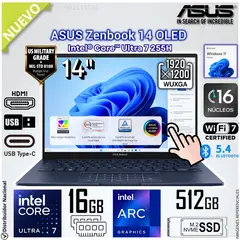 ASUS - Laptop ZENBOOK 14" OLED Táctil (UX3405) Core™ Ultra 7 255H 16GB RAM 512GB SSD WUXGA UX3405CA-U7512