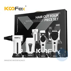 GENERICO - Pack Barbero KooFex 4 en 1 Cortadora, Trimmer, Shaver y Ventilador Turbo de 13000 RPM