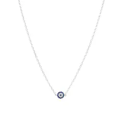 ESPIRAL ROJO - Collar Ojo Turco Brillos - Plata