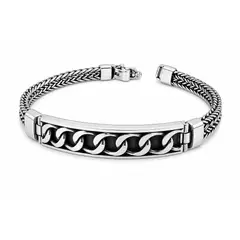 GENERICO - Pulsera Hombre Plata 925 Eslabón Moderno