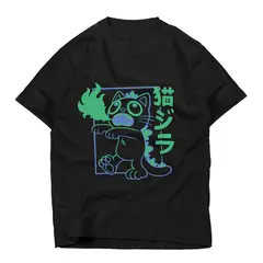 PEACE AND LOVE - Polo Manga Corta Unisex Gato On Fire DEKU Peace And Love.