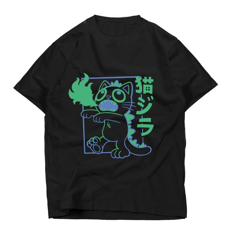 Polo Manga Corta Unisex Gato On Fire DEKU Peace And Love.