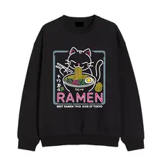 PEACE AND LOVE - Polera Unisex Gato Ramen