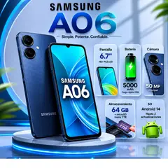 SAMSUNG - Celular A06 4G RAM 64GB Negro