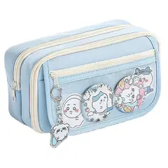 TIOZONEY - Estuche transparente de gran capacidad-Azul