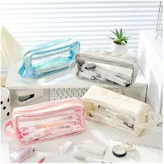TIOZONEY - 4pcs Estuche transparente para lápices