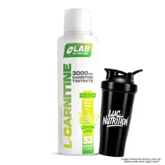 LAB NUTRITION USA - L Carnitine 3000 MG / L-Carnitina Lab Nutrition 32 serv - Lemon Lime + Shaker