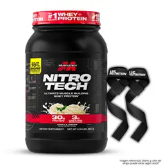 Muscletech - Nitrotech Whey Protein - Proteina Nitrotech Performance 2 LB - Vainilla Cream + Straps