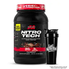 Muscletech - Nitrotech Whey Protein - Proteina Nitrotech Performance 2 LB - Milk Chocolate + Shaker