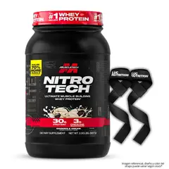 Muscletech - Nitrotech Whey Protein - Proteina Nitrotech Performance 2 LB - Cookie and Cream + Straps