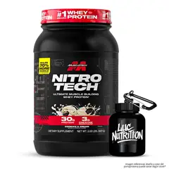 Muscletech - Nitrotech Whey Protein - Proteina Nitrotech Performance 2 LB - Cookie and Cream + Portaproteina