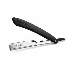 DORCO - Navaja de Barbero Premium Mango Negro Tipo Shavette con Hoja Intercambiable
