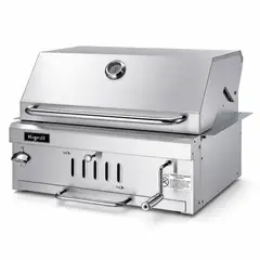 HIGRILL - Parrilla a Carbón con Tapa Sólida para Empotrar de Acero Inoxidable 304