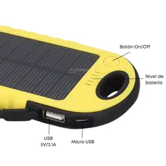 TRANSLINE - Cargador Solar Portátil Power Bank En Varios Colores - 4000 mAh