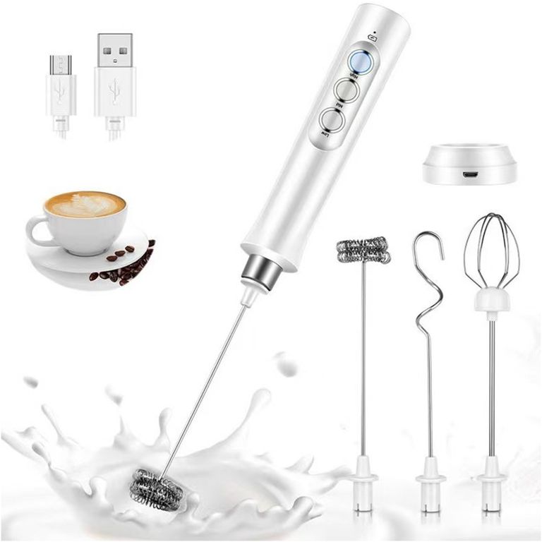Espumador de leche 3en1 para Espuma de Leche para Cafés con Leche,Capuchinos,Huevos,Harina,Cocina