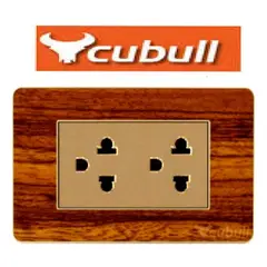 CUBULL - TOMACORRIENTE DOBLE CON LÍNEA A TIERRA MADERA A4-021