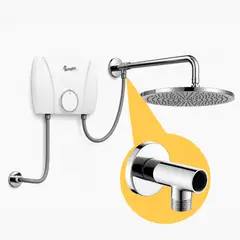 D DECOR MI CASA - Soporte de ducha adaptación a Rapiducha cromado