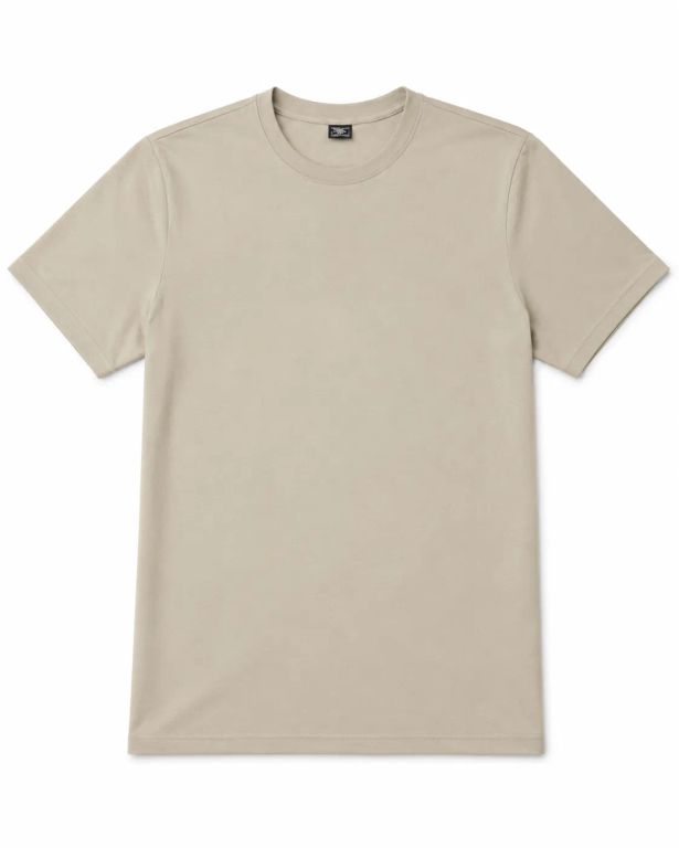 Polo Básico para Hombre 100% Algodón Pima Color Arena Cuello Redondo - Regalo Ideal para Hombre