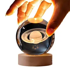 OEM - SATURNO Esfera Lampara Led Diseño 3d Saturno Grande 8 cm