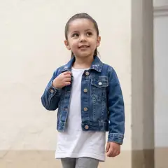 GENERICO - Casaca Niña Jean Denim Azul Bordado - Angela Kids