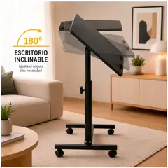 OEM - Mesa Portátil Ajustable para Laptop con Ruedas y Mouse Pad Escritorio Inclinable para Cama Sofá