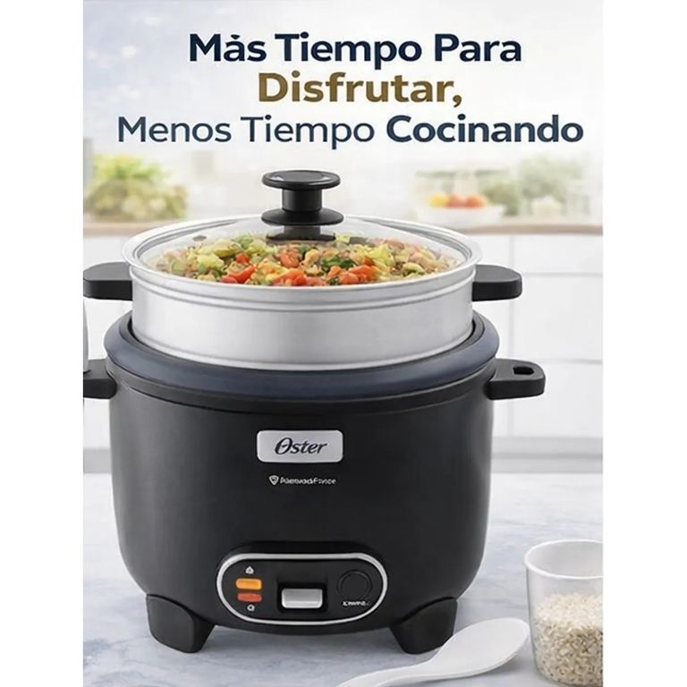 Arrocera 15 Tazas 3 en 1 con Sofrito y Vaporera - Antiadherente DiamondForce CKSTRC15DFBLK