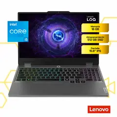 LENOVO - Laptop LOQ 15IAX9 15.6" FHD 144Hz Core i5 RTX3050 16GB SSD 512GB Windows 11