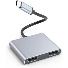GENERICO - Adaptador USB C a HDMI dual USB C A 2 HDMI 4K PC MAC IPAD