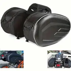 GENERICO - Alforja Para Moto Impermeable tapa fibra de carbono