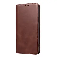 GENERICO - Funda Case para Realme C11 Flip Cover Marrón