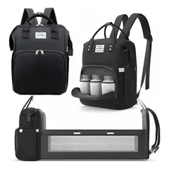 EVERSO - Mochila 3 En 1 Pañalera Cuna Y Mudador Portátil Para Bebés