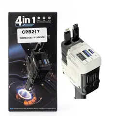OEM - Cigarrera Para Auto Con Cable Retráctil 4 En 1 Blanco