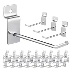 EVERSO - 120 Pcs Ganchos Ganchera Para Panel Ranurado 15cm Exhibidor
