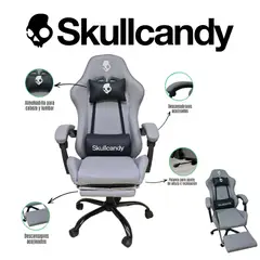 Skullcandy - SILLA GAMER CON POSAPIES COLOR GRIS