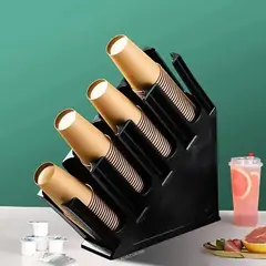 JINDE - DISPENSADOR PORTA VASOS Y TAPAS 4 COMPARTIMIENTOS