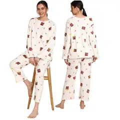 GENERICO - Conjunto pijama pantalon y chompa Polar calentador 2 piezas