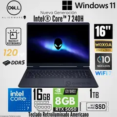 Dell - Laptop Alienware 16 Aurora Intel Core 7 240H 16GB RAM 1TB SSD RTX5050-8GB 16" WQXGA 120Hz
