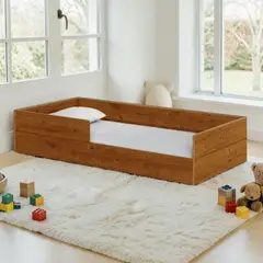 MOVENDA - Cama Montessori de Madera Runi Plaza y Media Caoba