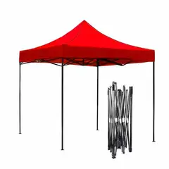 GENERICO - TOLDO PLEGABLE 3X3 COLOR ROJO PARA EXTERIORES