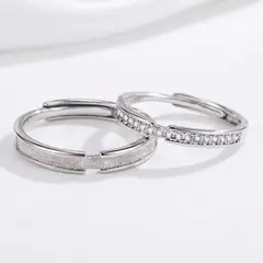 GENERICO - Anillos Ajustables para Pareja con Brillo Elegante