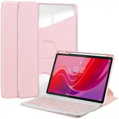PUREPOWER - Funda con Teclado para samsung Tab S10+ S9FE+ S9+S8+ S7FE S7-rosa