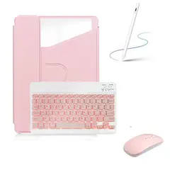 PUREPOWER - Funda con Teclado para samsung Tab A9+ Plus 11 Pulgadas con ratón y lápiz-rosa