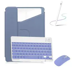 PUREPOWER - Funda con Teclado para samsung Tab A9+ Plus 11 Pulgadas con ratón y lápiz-morado