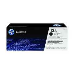 HP - Cartucho de tóner 12A Color negro para impresoras LaserJet