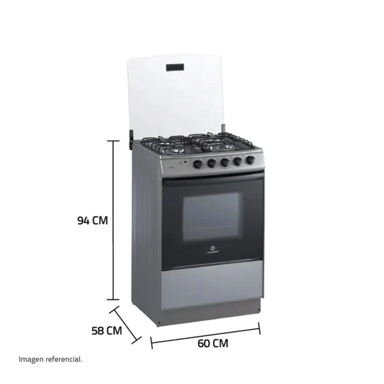 Cocina Córdova Spazio Plus Gris 4 quemadores