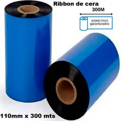 GENERICO - Ribbon Cera 110mm x 300 Metros Transferencia Térmica para Papel TT