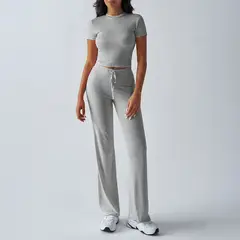 TIOZONEY - Conjunto deportivo para mujer-Gris
